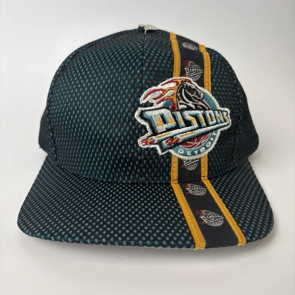 Vintage Detroit Pistons NBA Drew Pearson Hat Basketball Cap Teal Horse